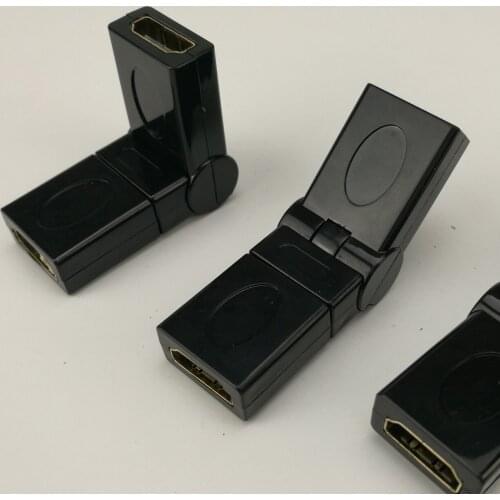 100PCS HDMI 1.4 Female To Female Cable Adapter Converter 360 Degree Rotatory Plug Angle Folding Connector for PS4 PS3 TV BOX