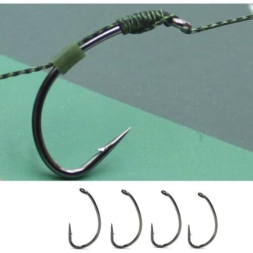 20PCS Coating High Carbon Stainless Steel Barbed Carp Fishing Hooks for Chod Hair Rig Carp Feeder Fishing Hook Tackle