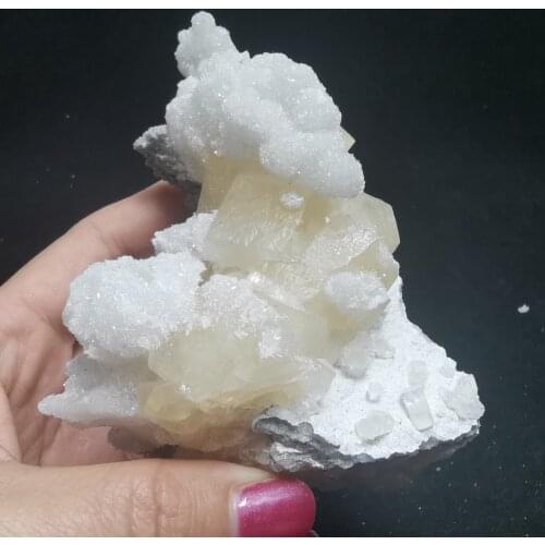 277gNatural rare cylinder calcite crystal protolith quartz symbiotic light energy healing stone decorative mineral specimens