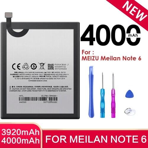 SIYAA BA721 Battery For Meizu M6 Meilan Note 6 Note6 Mobile Phone Bateria Lithium Polymer Good Quality 4000mAh With Free Tools