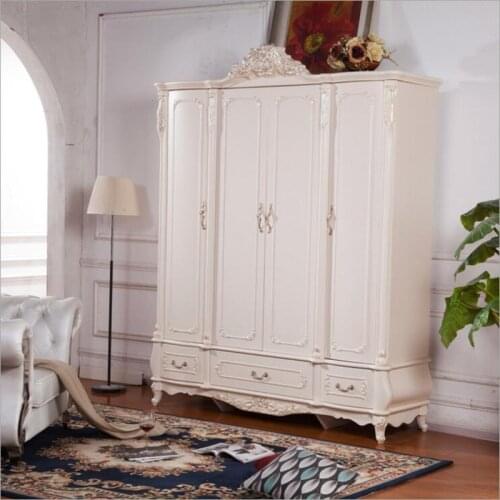 Four door wardrobe modern European whole wardrobe French bedroom furniture wardrobe o1192