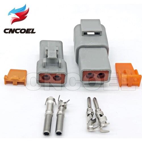 Deutsch DTP 2 Pin Gray Male Female Waterproof Electrical Auto Connectors Plug DTP06-2S DTP04-2P