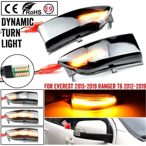 For Ford Everest 15-19 Ranger T6 Raptor Wildtrak LED Dynamic Side Mirror Light Rearview Mirror Light