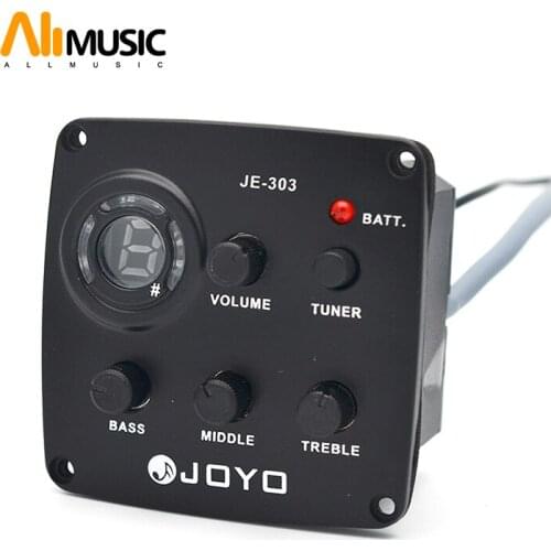 JOYO JE-303 3 Band EQ Equalizer with Tuner and LED Indicator for Acoustic Guitar Guitar Accessories