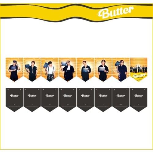 Hot Sale KPOP Bangtan Boys Flag New Album BUTTER 8th Anniversary Flags Photos Posters Hanging Paintings Stars Hd Photo