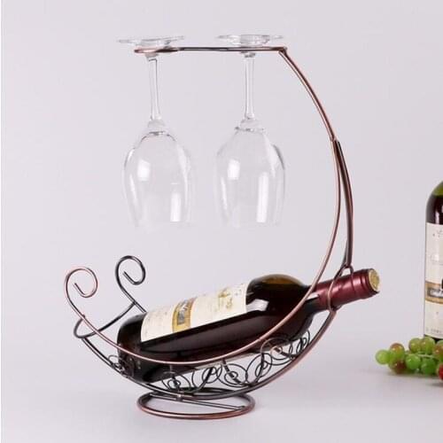 Hot Sale Creative Freestanding Tabletop Wine Rack High Quality Iron Smooth Nice Touch Wine Glass Holder MJ