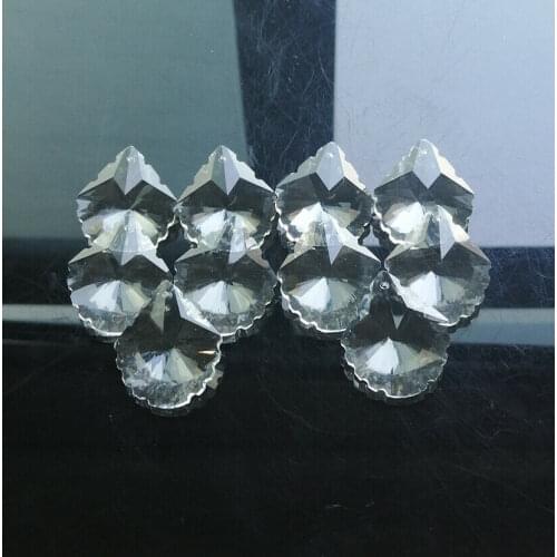 5 PCS Fan-shaped Crystal Multi-faceted Prism Chandelier Pendant Decor Suncatcher Chandelier Curtain Decor Board Accessory 38MM