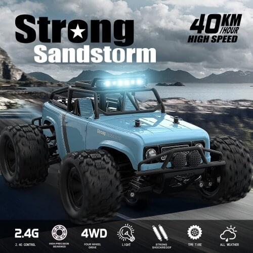 JTY Toys 40km/h RC Car 1:18 Remote Control Off-Road Vehicle Bigfoot Rock Climbing Cars With LED Light Electric Car For Children