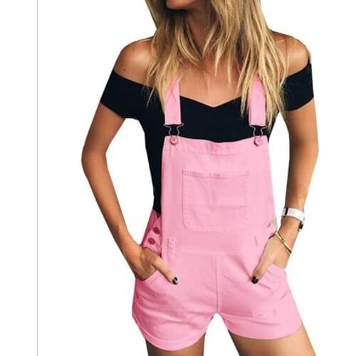 Summer Womens Sleeveless Jumpsuit New Sexy Solid Color Loose Denim Bib Hole Summer Fashion Casual Party Daily Jeans Playsuits