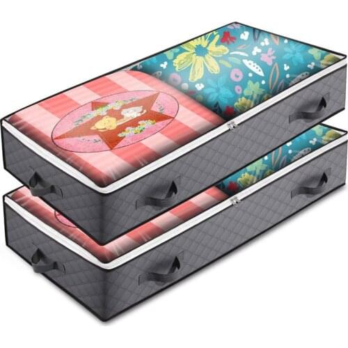 Under Bed Storage Bags, Large Capacity Breathable Non-woven Under the Bed Storage Bins for Blanket, Pillows, Comforters