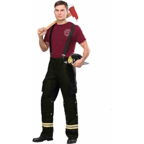 New Fireman Sam Cosplay Carnival Halloween Costume for adult Boy Party Work Wear Uniform Accessories Christmas Firefighter