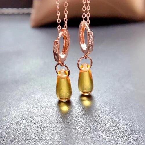 New Arrival Natural and Real Citrine Earring Natural And Real 925 sterling silver Citrine Earring