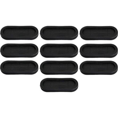 Groove Black Synthetic Rubber Oval Shape Double-Sided Wires Grommet Gaskets Protector Rings 30x85mm 10PCS