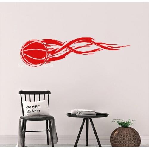 Personalized Basketball Wall Stickers for Boys Room Art Sport Wallpapers Basketball Decal Custom Color Affordable Beautiful Z219