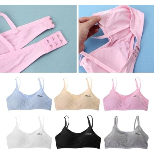 Teen Underwear Cotton Letter Print Bra for Young Girls for Yoga Sports Running