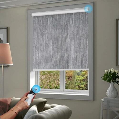 Remote Control Hard Wired or Rechargeable Electric Roller Shades Victoria Series Full Blackout Alexa Compatible via Broadlink