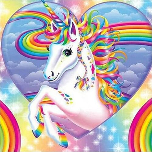 Rainbow Unicorn Diamond Painting Animal Cartoon Children Round Full Drill Nouveaute DIY Mosaic Embroidery 5D Cross Stitch Gifts