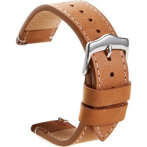 22mm Quick Release Genuine Leather Watchband for Ticwatch Pro Business replacement strap For Ticwatch S2/E2 Wristband