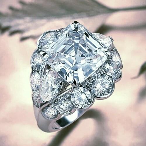 CAOSHI Good-quality Luxury Female Rings with AAAAA CZ Zirconia Dazzling Wedding Party Accessories Gorgeous Sliver Color Jewelry