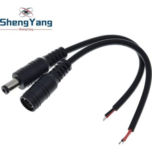 ShengYang 1Set 5.5x2.1 Plug DC male or Female Cable Wire Connector For 3528 5050 LED Strip Light For diy
