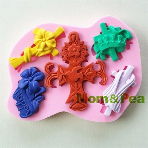 Mom&Pea 0907 Free Shipping Cross Shaped Silicone Mold Cake Decoration Fondant Cake 3D Mold Food Grade