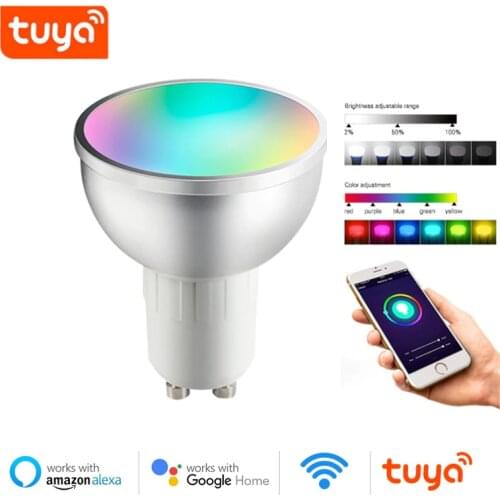 GU10 Smart WiFi Light Dimmable Timer Function RGB+CW Light Work with Alexa Google Home Magic Bulb Remote Voice Control