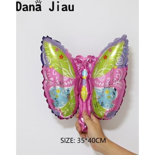 Danajiau 1pc Mini butterfly foil balloons cute animal balloon birthday party decoration air ball holiday childrens' toy supplier