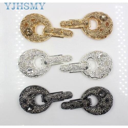 YJHSMY,1pcs/Lot 3color Rhinestone inlaid metal buttons Duckbill buckle Mink buttons Clothing Jewelry Accessories diy 1710194