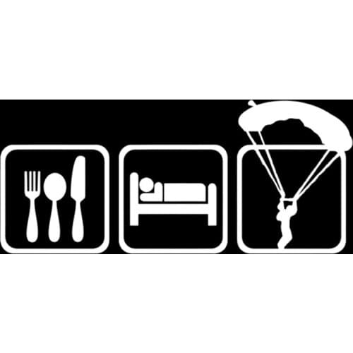 16.2*7.1CM Coolest Sleep Eat And Parachuting Car Stickers Vinyl Car Sticker Accessories C12-0741