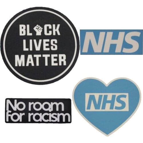 2021 Black Lives Matter Soccer Patch Badge No Room For Racism Patches SHN Patch NHS Badge Heat Transfer Soocer Patch Badge