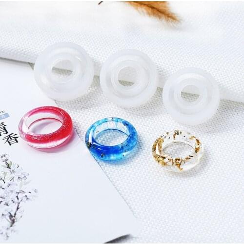 3Pcs/set Flexible Assorted Silicone Ring Mold For Making Resin Epoxy Jewelry DIY Tools Transparent Round Shape Hot Selling