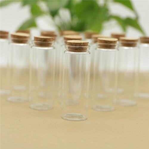 6 pcs/lot 37*100mm 80ml Glass Jars Test Tube Storage Spice Corks Small Glass Bottle Stopper Candy Containers Vials Glassware