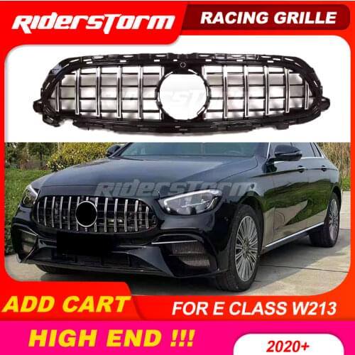 For W213 GT Grille 2020 E43 E450 Front Grill for Benz E Class E200 E300 E250 E320 E350 E400 grille without sign