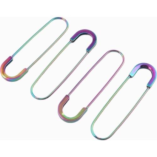 80mm rainbow Safety Pins DIY Sewing Tools Accessory Large metal Clasp Pins For Scarf Blankets Skirts Knitted Fabric Crafts