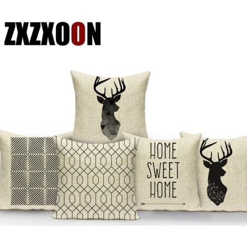 Throw Pillows Case Black White Geometric Sofa Cushion Covers Home Decor Pillow Covers Decorative Living Room Pillowcase
