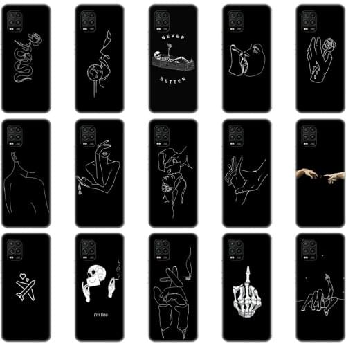 For Xiaomi Mi 10 Lite Case 6.57" Soft Silicon Tpu Cover For Xiaomi Mi 10Lite 5G Mi10Lite Phone Back Shell Bumper Funda black