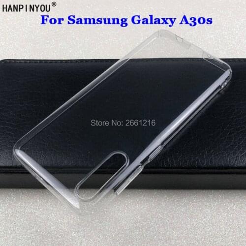 For Samsung Galaxy A30s SM-A307 6.4" Hard PC Camera Protect Case Ultra Thin Clear Hard Plastic DIY Full Cover Protective Skin