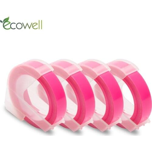 Ecowell 9mm for Dymo 3D Plastic Embossing Tape compatible for DYMO 1610,1880, Motex E-101,E-202 Label Maker Embossing PVC LABEL