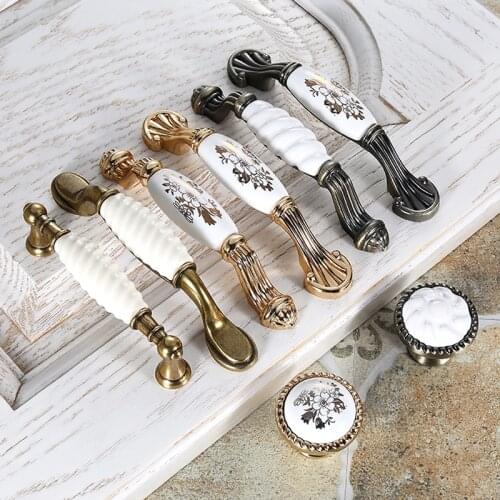 European Kitchen Cabinet Spiral Handles Ceramic Handles Cupboard Pens Door Handle Wardrobe Closet Pulls Drawer Knobs slides