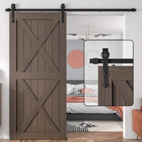 HACCER Arrow Shape 4-9.6FT Sliding Barn Door Hardware Kit Wood Door Track Roller Closet Hardware for Single Door