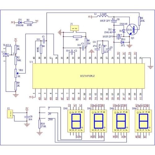 ICL7107 Digital Ammeter Kit DIY Module DC 5V 35mA 70.6x39mm DIY Kits Amp Current Meter
