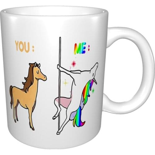 Hot Sale Fashion Unicorn Pole Dance Rainbow Magic Fantasy Glitter Ladies Dancing 10 Mug Coffee Cup Coffee Mug Tea Glasses