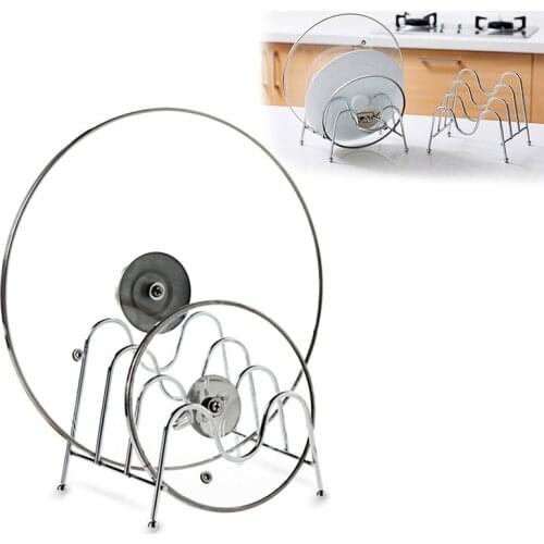 New 1 Pcs Multi-functional Multi-layer Pot Pan Cover Stand Holder Rack Shelves Kitchen Storage Tool Metal Lid Holder Durable