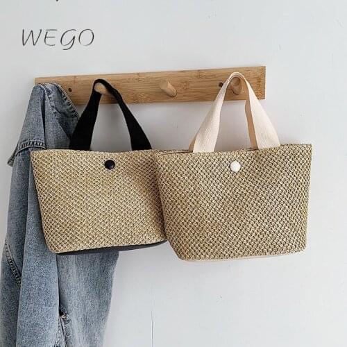 New Spring Summer Womens Bags Fashion Beach Idyllic Straw Bag All-match Handbag Purses Handbags Hand-held Woven Bag 2021