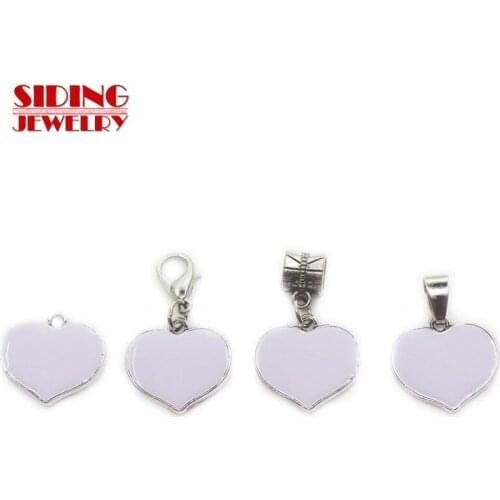 New Arrival 20pcs/lot Light Purple Heart Dangle Charms Lobster Clasp DIY Bracelet Necklace Pendants Jewelry Hanging Charm