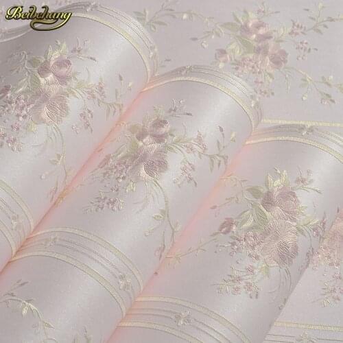 Beibehang European garden flowers non - woven wallpaper warm bedroom living room full of sofa TV background wallpaper