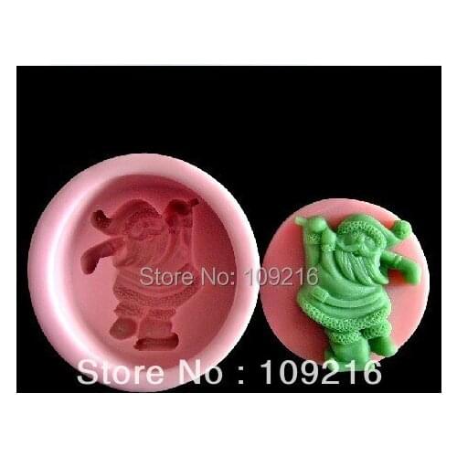 Wholesale!!! 1pcs Father Christmas with Labour (R0059) Silicone Handmade Soap Mold Crafts DIY Mold