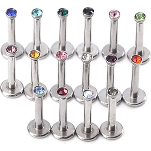 10PCS Mix Color Labret Lip Piercing Stainless Steel Ear Cartilage Tragus Helix Ring Jewelry Helix Piercing Body Piercing Jewelry