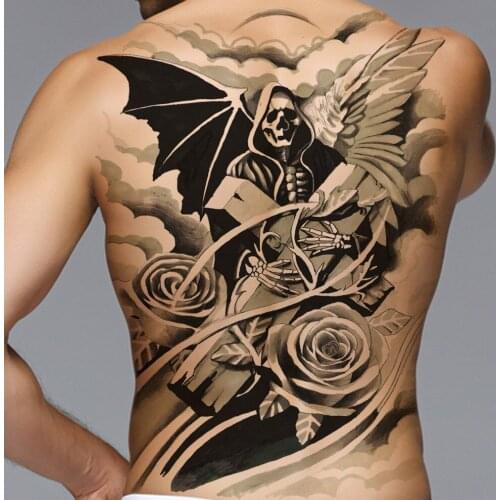 Wholesale Excellent Full Back Removable Temporary tattoo QSM 35*48cm Large Body Tattoo Onetime Men tatuajes free shipping