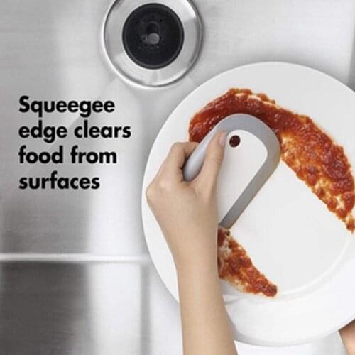 Practical Dishwashing Scraper Cleaning Spatula Cleaning Tool Cleaning Brush Kitchen Soft Rubber Scraper Plate Cleaning Tool